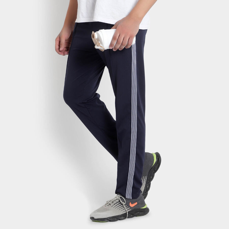 Cut & Sew Track Pants, Navy Blue, large image number null