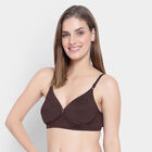 Half Lace Non-Padded Bra, Brown, small image number null