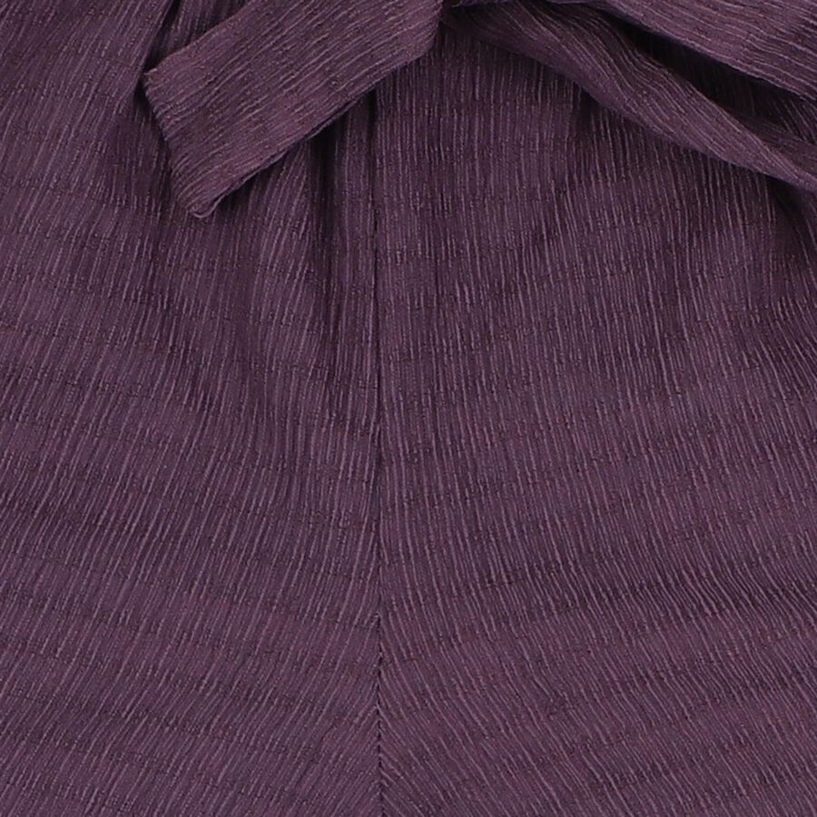 Girls' Purple Tie-Waist Textured Shorts, बैंगनी, large