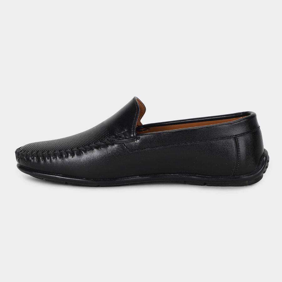 Men's Black Slip-On Loafer Formal Shoes, Black, large