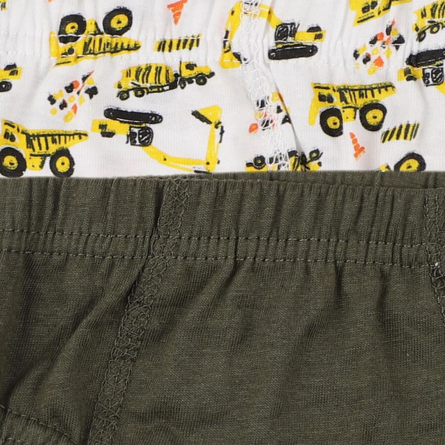 Boys' Off White Regular Fit Printed and Solid Briefs, ऑफ व्हाइट, large