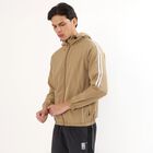 Men's Muted Beige Hooded Casual Jacket, Beige, small