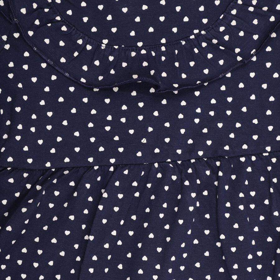 Infant Girls' 100% Cotton Frock, नेवी ब्लू, large image number null