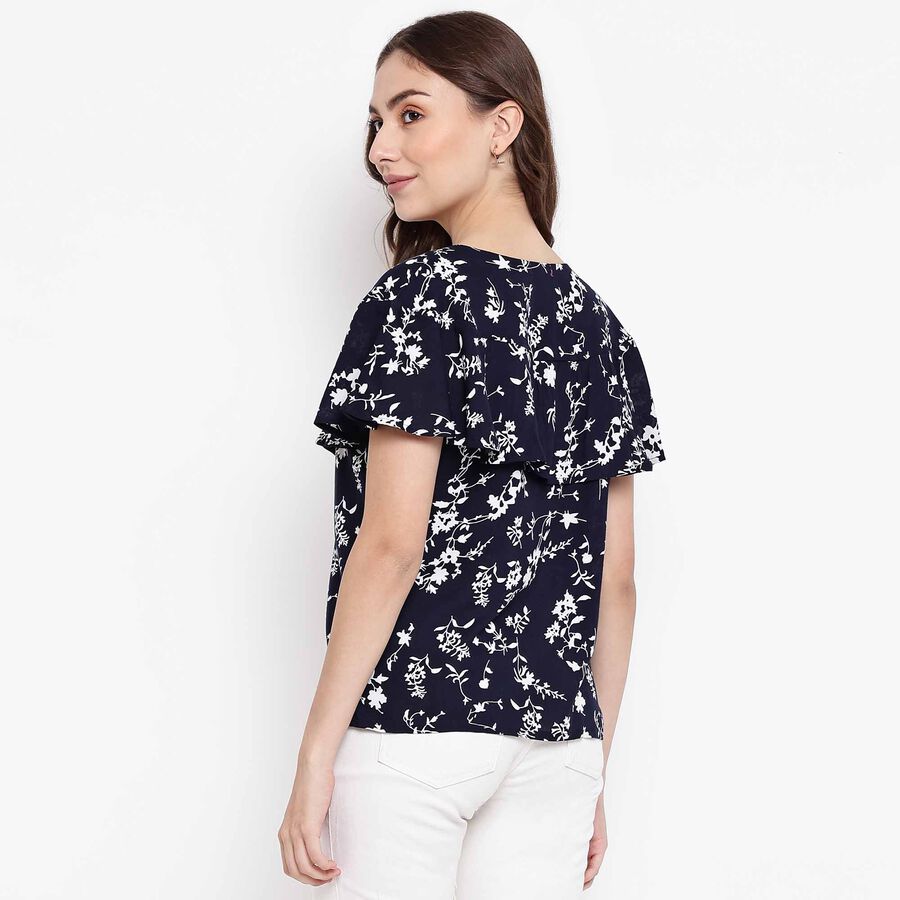 Printed Top, Navy Blue, large image number null