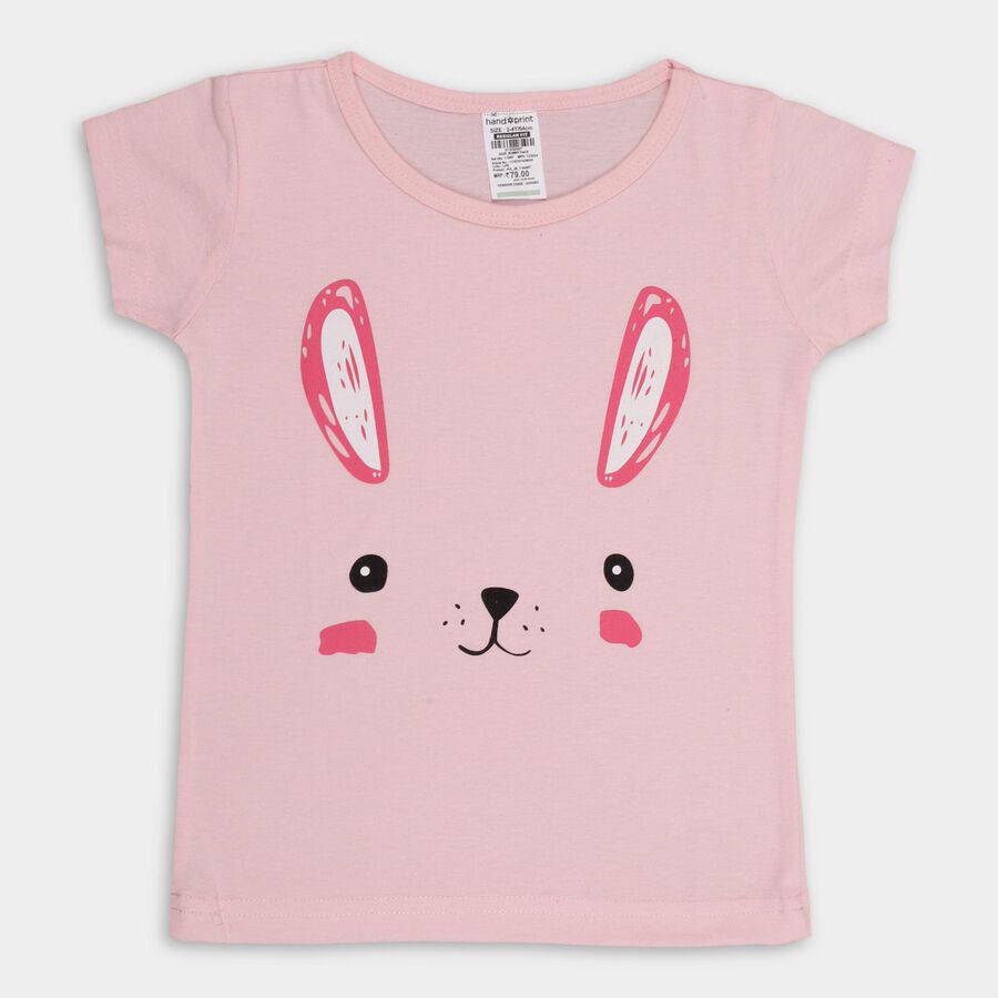 Girls' T-Shirt , हल्का गुलाबी, large image number null