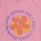 Girls Light Pink Cotton Round Neck Casual T-Shirt, Light Pink, small image number null