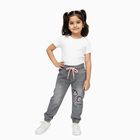 Girls' Muted Grey Jogger Fit Embroidered Jeans, हल्का ग्रे, small image number null
