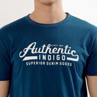 Men's Deep Midnight Navy Blue Round Neck Graphic T-Shirt, Navy Blue, small image number null