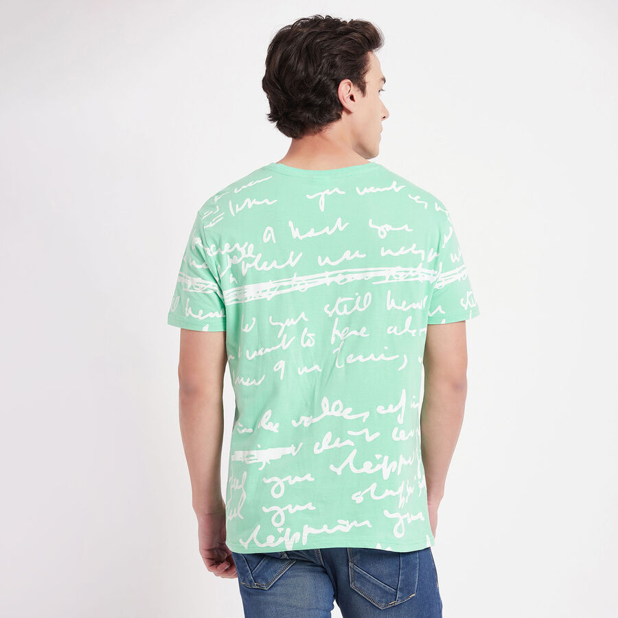 All Over Print Round Neck T-Shirt, हल्का हरा, large image number null
