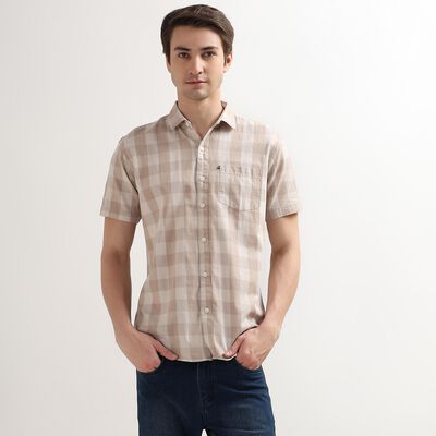 Men's 100% Cotton Regular Collar Casual Shirt