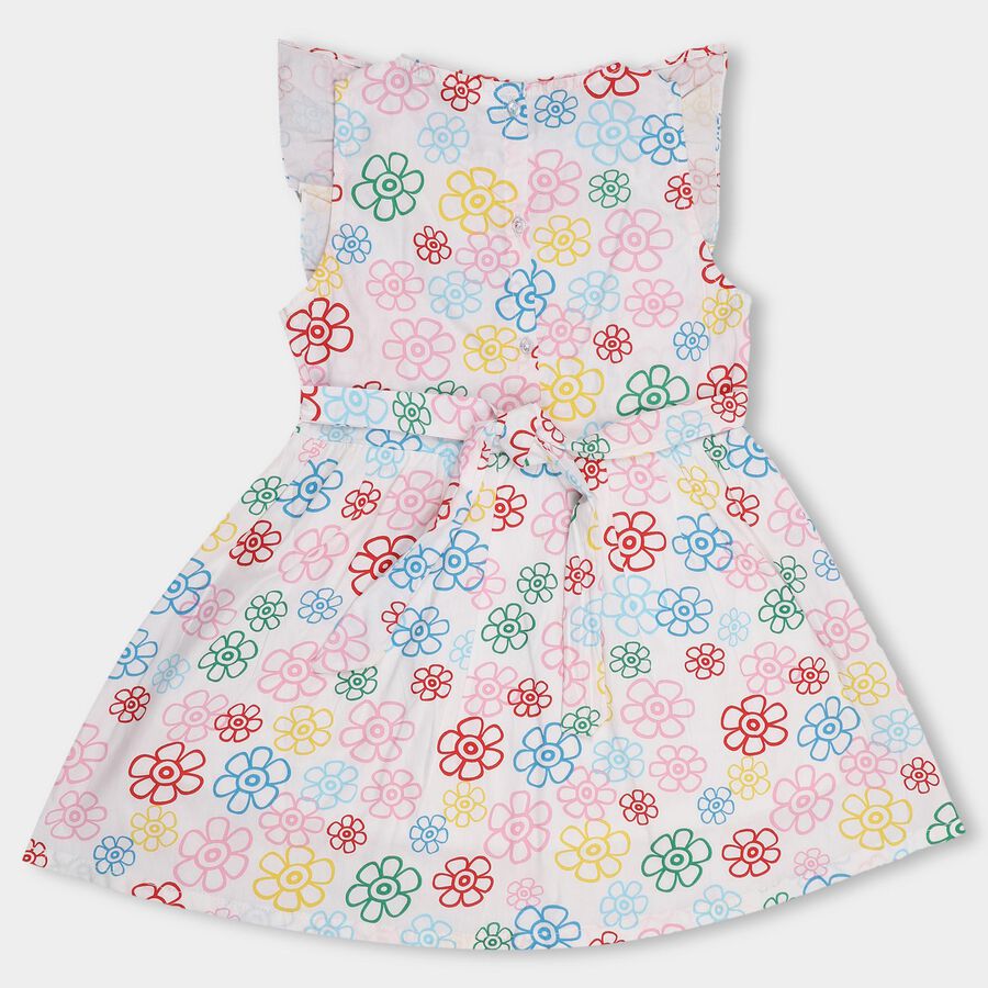 Girls' 100% Cotton Frock, ऑफ व्हाइट, large image number null