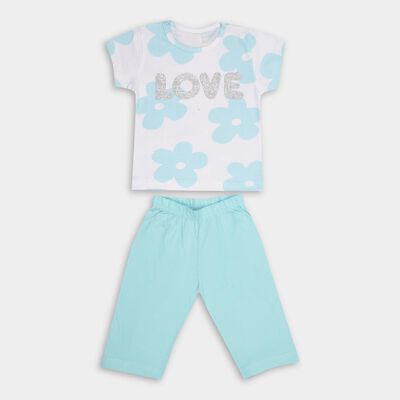 Girls' 100% Cotton Capri Set