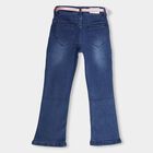 Girls' Buttoned Jeans, Mid Blue, small image number null