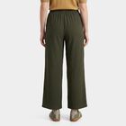 Women's Olive Green Wide Leg Drawstring Track Pants, Olive, small