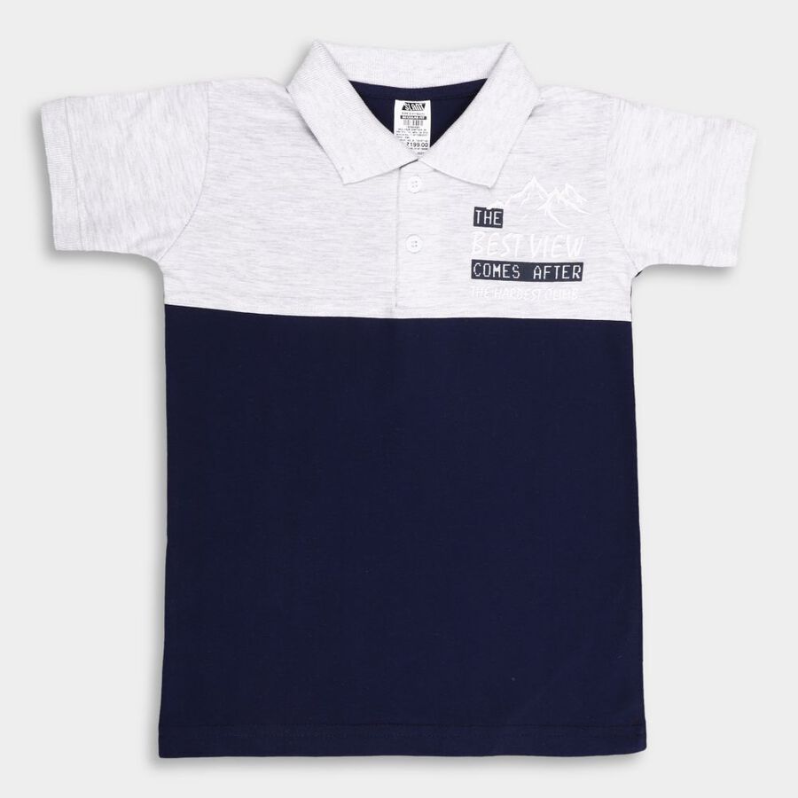 Boys' Half Sleeves T-Shirt, एक्रू मिश्रित, large image number null