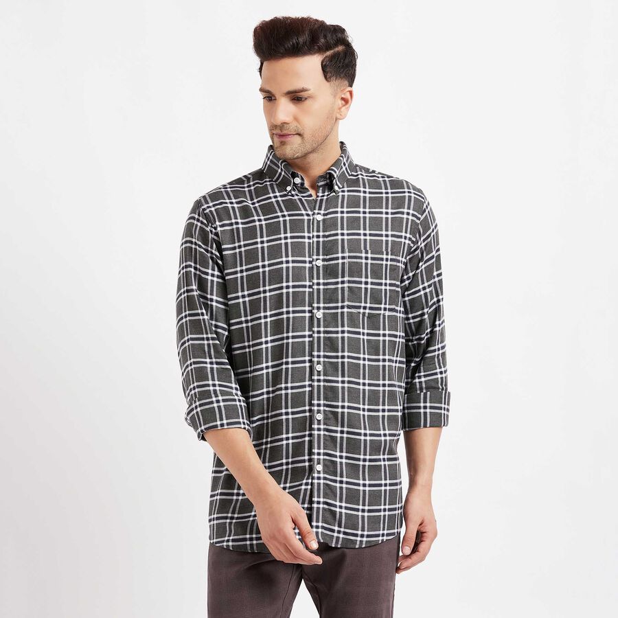 Checks Casual Shirt, Charcoal, large image number null