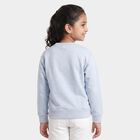 Girls' Light Blue Crew Neck Graphic Print Sweatshirt, Light Blue, small