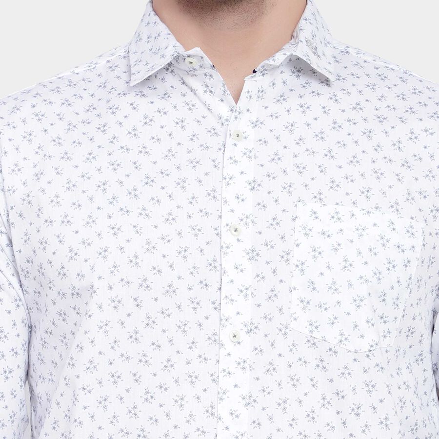 Printed Casual Shirt, White, large image number null