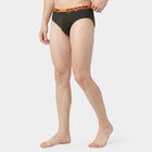 Men's Grey Regular Fit Solid Briefs, गहरा ग्रे, small