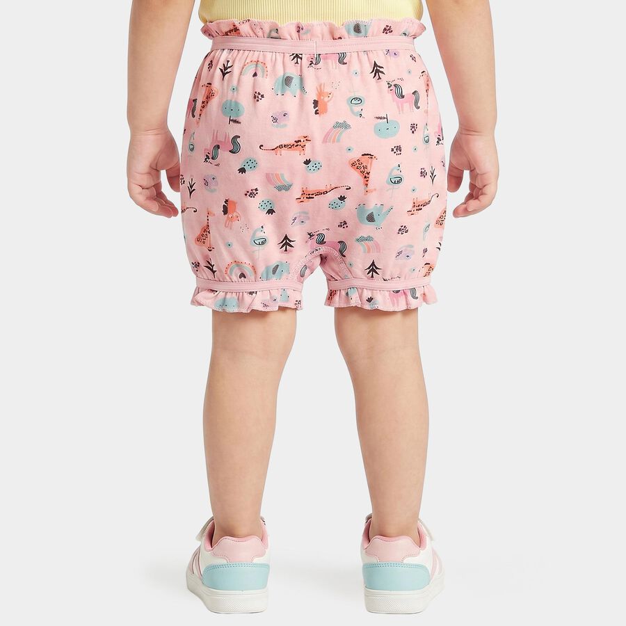 Girls Pink Regular Fit Printed Bloomer, हल्का गुलाबी, large