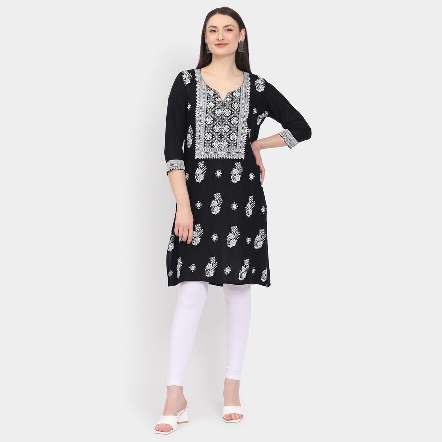 Ladies' Kurta, Black, large image number null