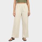 Women's White Regular Fit Solid Palazzos, Off White, small