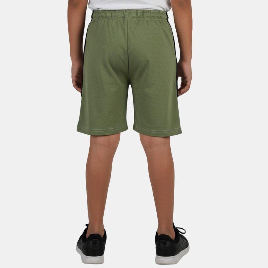 Boys Olive Regular Fit Drawstring Bermuda Shorts, ओलिव, large