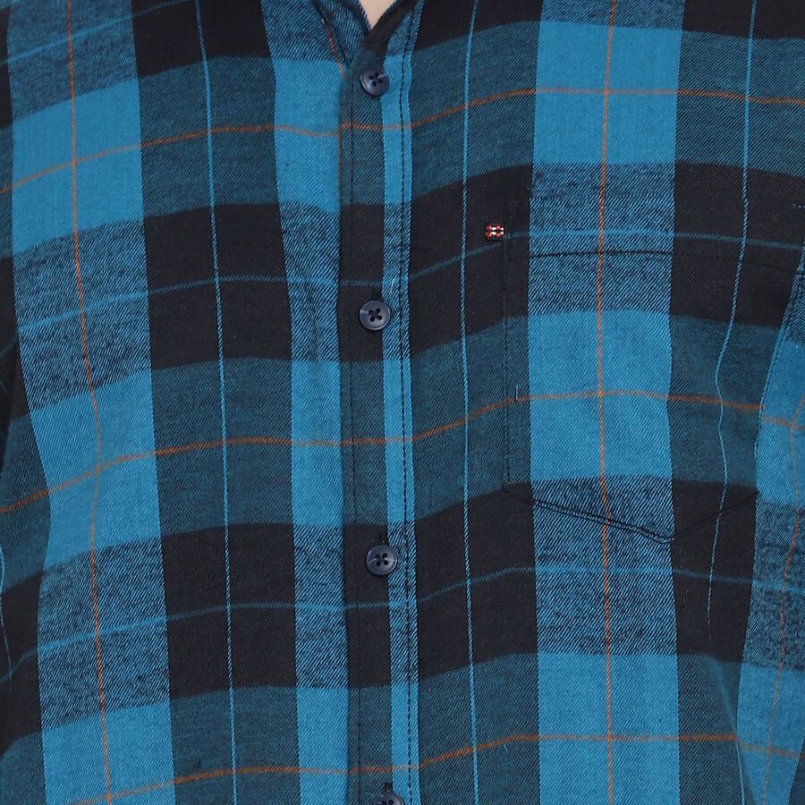 Checks Casual Shirt, Teal Blue, large image number null