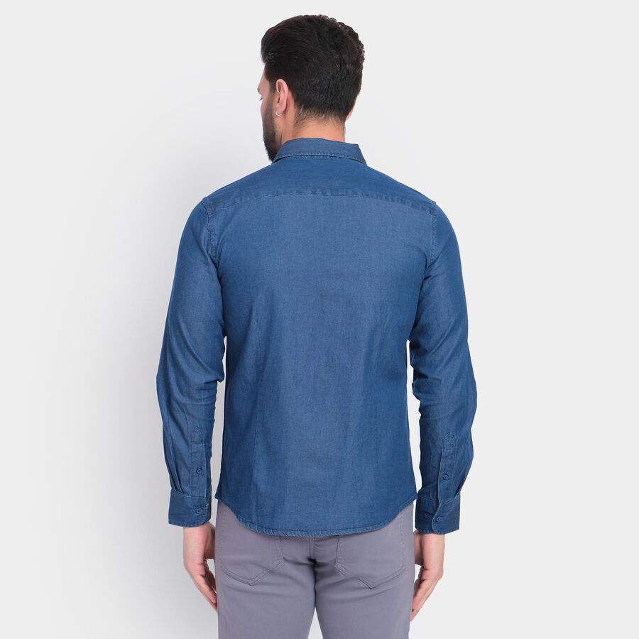 Men's 100% Cotton Casual Shirt , Light Blue, large