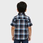 Boys Navy Blue Cotton Half Sleeve Classic Casual Shirt, Navy Blue, small