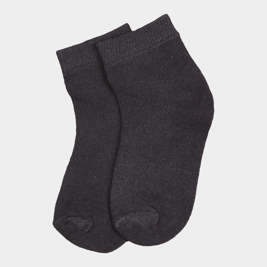Girls Ankle Length Socks, Black, large image number null