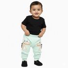 Infants Mint Green Cartoon Printed Cotton Blend Pyjama, हल्का हरा, small image number null