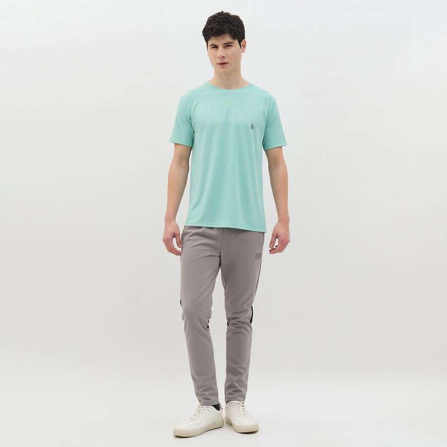 Men's Light Aqua Green Crew Neck Athleisure T-Shirt, Aqua, large
