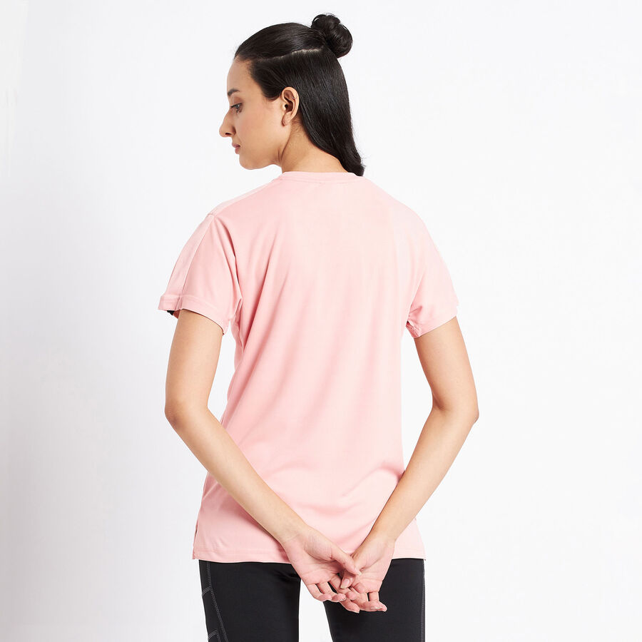 Solid Round Neck T-Shirt, Peach, large image number null