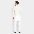 Mandarin Collar Kurta Pyjama, Off White, small image number null