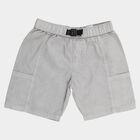 Boys' Light Grey Cotton Elastic Waist Bermuda Shorts, हल्का ग्रे, small image number null