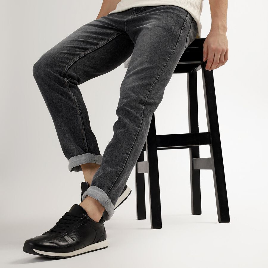 Men's Five Pocket Slim Fit Jeans, हल्का ग्रे, large image number null