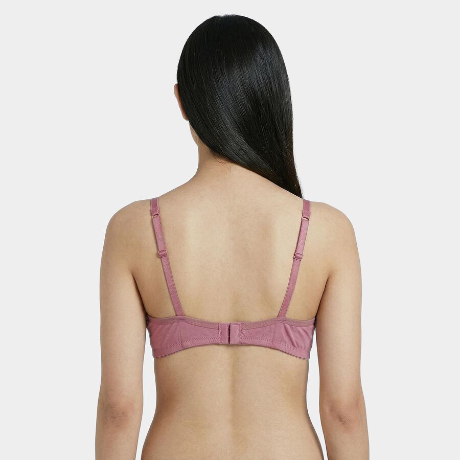 Women's Light Pink Cotton Round Neck Classic Bra, Light Pink, large