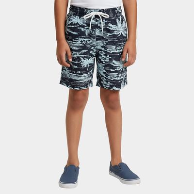 Boys' Light Grey Regular Fit Cotton Bermuda Shorts