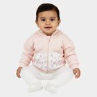 Infants Light Pink Cotton Hooded Casual Sweatshirt, हल्का गुलाबी, small image number null