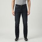 Men's Navy Blue Slim Fit Washed Jeans, गहरा नीला, small