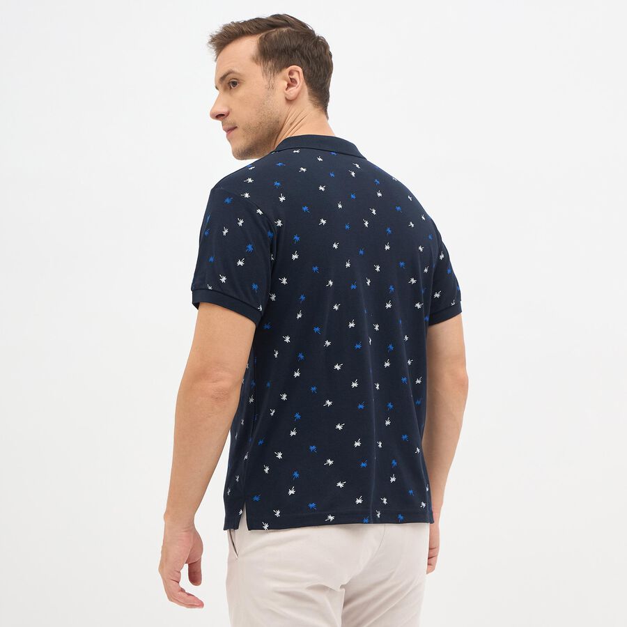 Men's Collared Half Sleeves T-Shirt , Navy Blue, large image number null