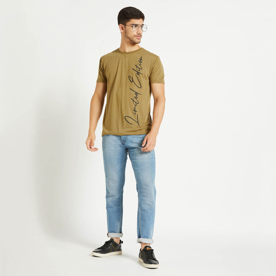 Round Neck T-Shirt, Olive, large image number null