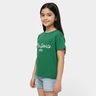 Girls' T-Shirt, गहरा हरा, small