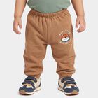 Infants Beige Jogger Fit Graphic Printed Pyjama, गहरा पीला, small