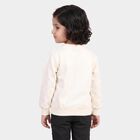 Girls' Off White Crew Neck Graphic Print Sweatshirt, ऑफ व्हाइट, small