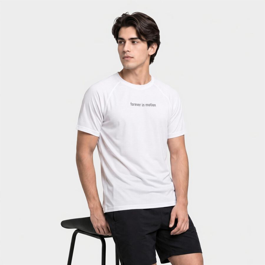 Men's White Crew Neck Raglan Drifit T-Shirt, सफ़ेद, large