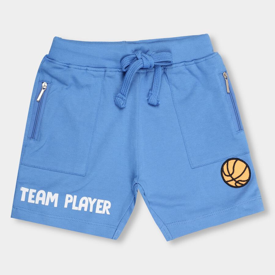 Boys' 100% Cotton Bermudas, Mid Blue, large image number null