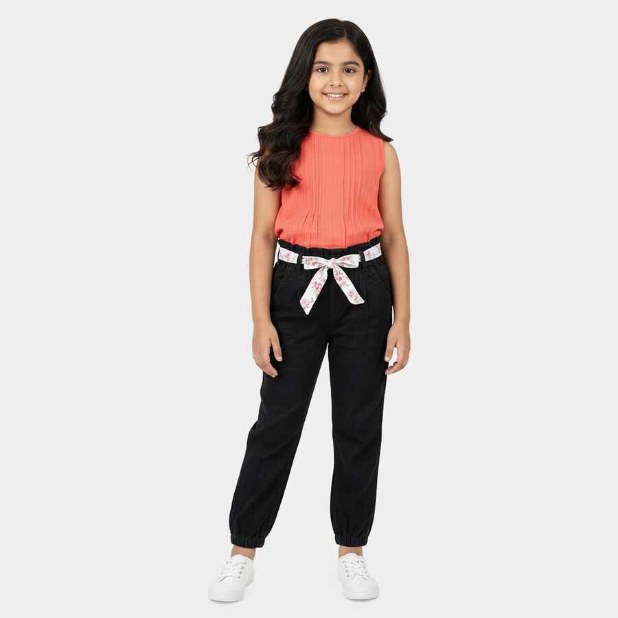 Girls' Black Slim Fit Classic Jeans, Black, large