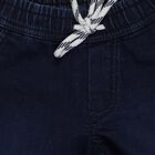 Boys' Navy Blue Elastic Waist Regular Fit Jeans, Dark Blue, small